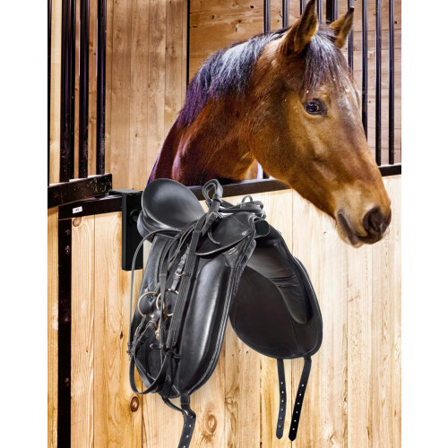 Removable Saddle Rack 2 Pack - Black PVC Coated One Size Durable Horse Tack Storage Solution 1
