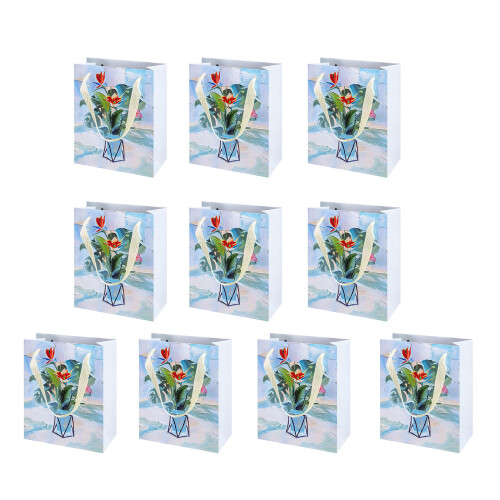 10pcs Multipurpose Paper Bags with Handles-Cement gray three