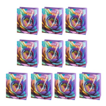 Packung mit 10 bunten Geschenktüten aus-Danke, hellviolett