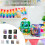 Set mit 10 Mehrzweck-Papiertüten mit-schwarzer Rahmen Regenbogen 3