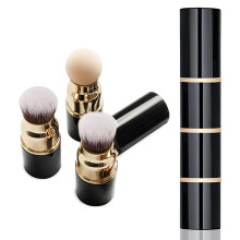 Puder-Rougepinsel mit einziehbaren Foundation-Pinseln, tragbarer Bronzer-Rougepinsel für multifunktionale Anwendung, abnehmbares Design für Reisen,