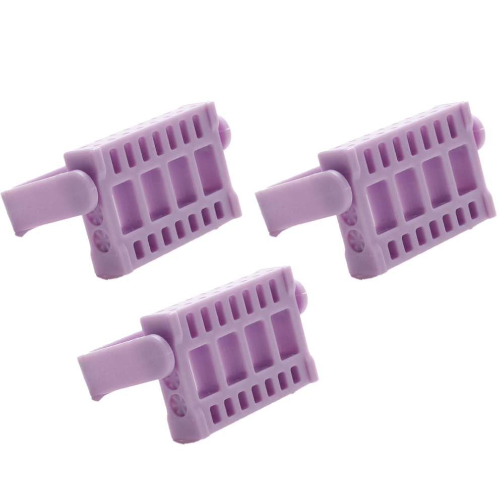 Rectangular Nail Grinding Head Holder, Nail Art Drill Bit Organizer with Dental Endo Block Style 16-Hole Capacity, Securely Fastens Items Prevents Fa