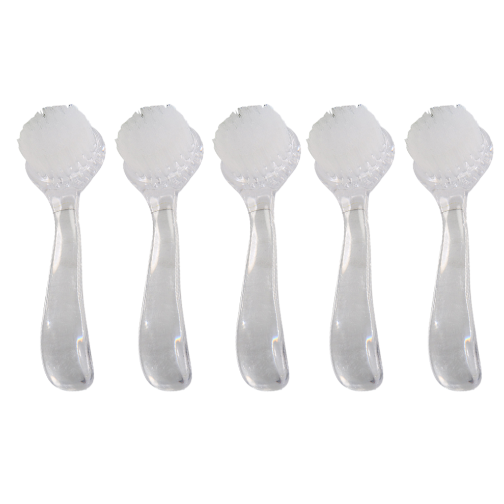 Skin Care Cleaning Tool, Nail Accessories with Long Handle Scrubbing, Acrylic Handle Facial Brush for Salon & Home Use, Soft Bristles for