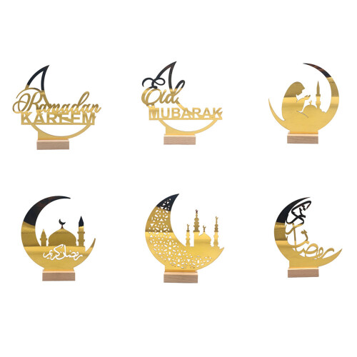 Ramadans Acrylic Crescents Table Decoration for Eid-MBT004 1