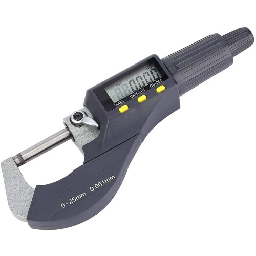 Outside Metric Micrometer Digital LCD Display ConstantForce Thickness Gauge 025mm