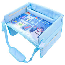 Kids Car Seat Tray For Stroller, Plane, Train, Car Ocean World Design, Pockets, Food Lap Tray, Travel Organizer
