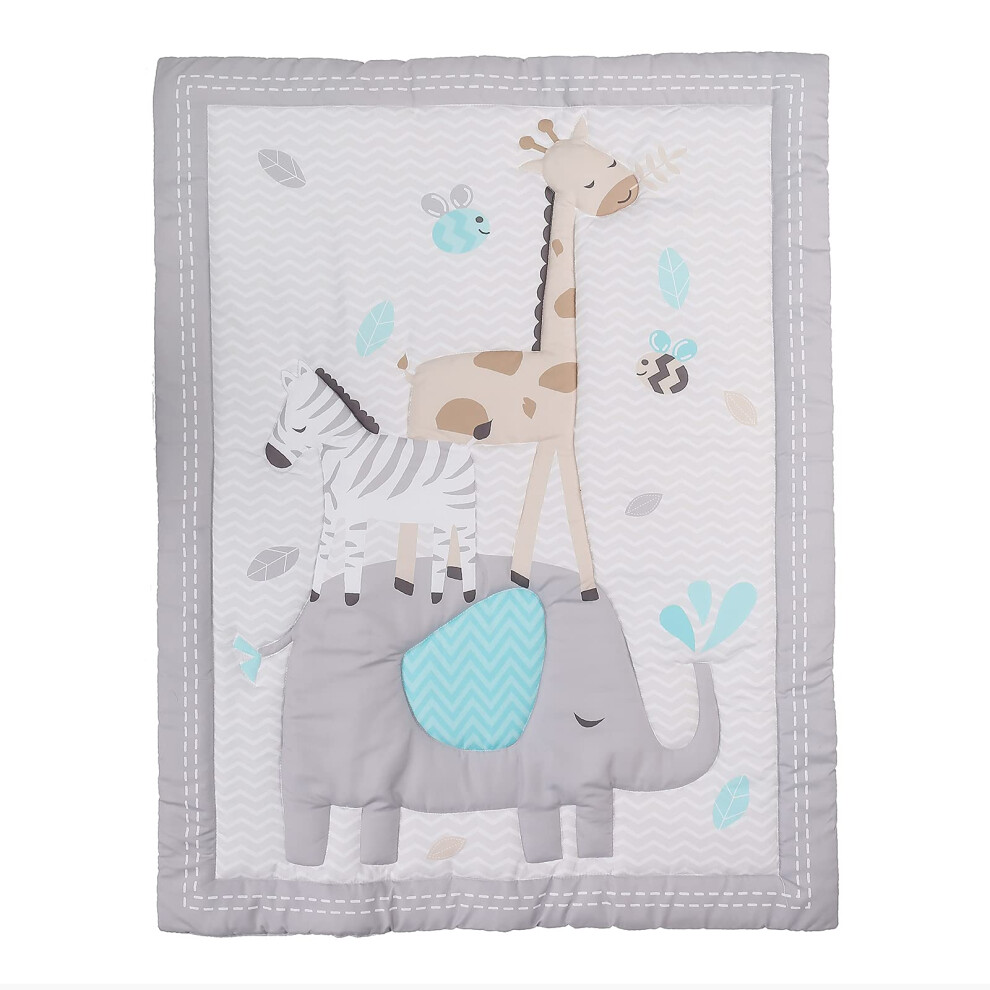Baby Toddler Blanket Quilt Cot Comforter Crib Baby Quilts for Boys and Girls Nursery Bed Throw Blanket 84x107cmGiraffe, Elephant