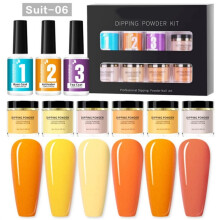 Kit de uñas con polvo de inmersión, purpurina y cristales de calidad inigualable para un acabado saludable y duradero, resistente al agua, a prueba
