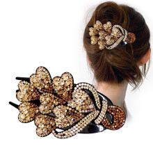 Pince à cheveux élégante en cristal et strass scintillants pour femme, accessoire de coiffure tendance, gain de temps et d'argent, idéale pour