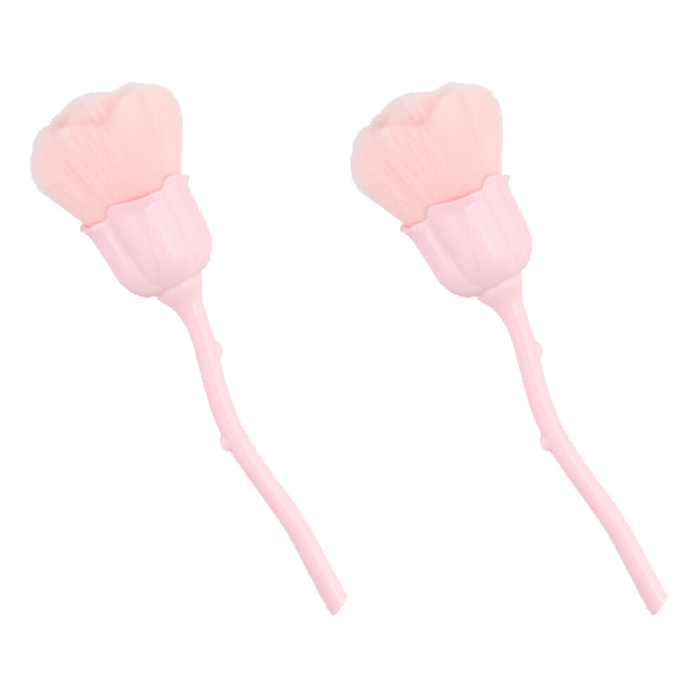 Pink Soft Makeup Brush, Rose Design Brings Glamour To Your Makeup Routine, Professional Manicure Tool Offers Precise Application In A Gift-Worthy