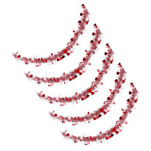 Lot de 5 guirlandes Ă suspendre en forme-amour rouge et blanc m
