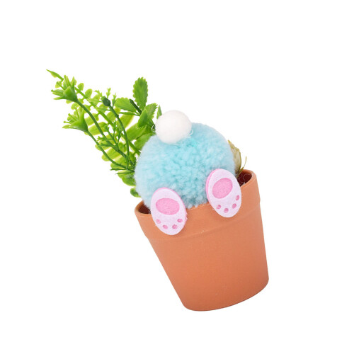 Lapins en peluche miniatures, décoration avec-vert clair