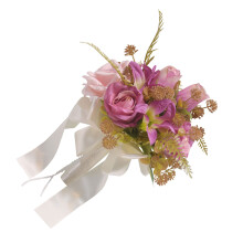Bouquets de mariage avec ruban pour mariée, demoiselles-Violet