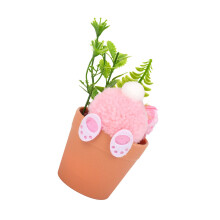 Plante en pot miniature de lapins en peluche pour la-Rose