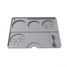 Coffee Tamper Mat with Secure Portafilter Hold and AntiSlip Flexible Silicone for Barista (Grey)