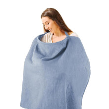 Nursing Cover OnTheGo Scarf 75 x 95 cm, Breastfeeding Cover, Adjustable Strap, Outdoor Privacy, Blue