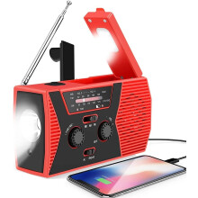 Solar Radio 4000mAh Wind Up Hand Crank AM/FM Weather Radio With Bright Torch SOS For Camping Emergency Plastic Case
