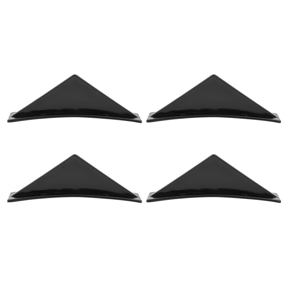 4Pcs Rear Bumper Spoiler Splitter Kit With Diffuser Glossy For Vehicles Black 7601379435306