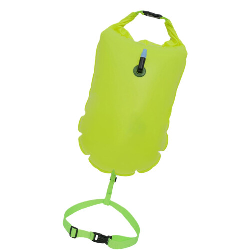 Swim Pull Buoy Lightweight Pool Float Bag Visibility NonSlip Flexible Strap Fluorescent Green
