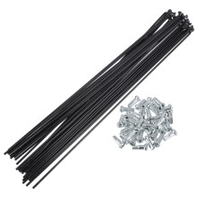 Bicycle Spokes 13G Universal 271mm Black Nipples Steel 45 Wheel Spokes Set