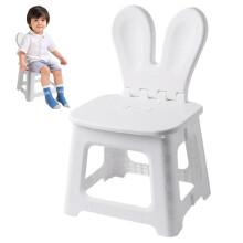 Kids Folding Chair Plastic Toddler Chair Rabbit Ear Backrest Foldable BuiltIn Handle Portable Children's Seat