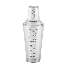 700ml Clear Cocktail Shaker with Precision Measurement Marks for Home and Bar Drink Mixing