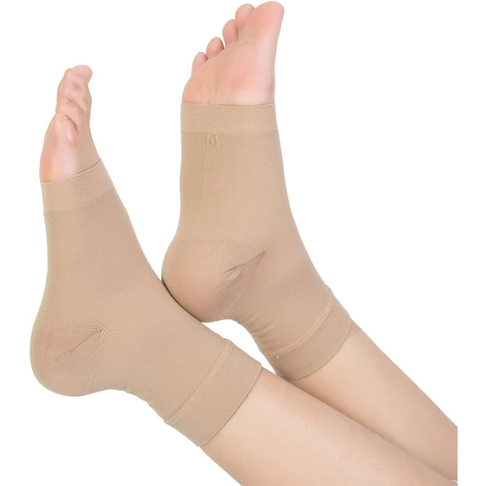 Light Moisture Wicking Fabric Compression Support Sleeve, Ultra- Comfort, Medical Ankle Compression For Foot & Ankle Swelling, Plantar Fasciitis