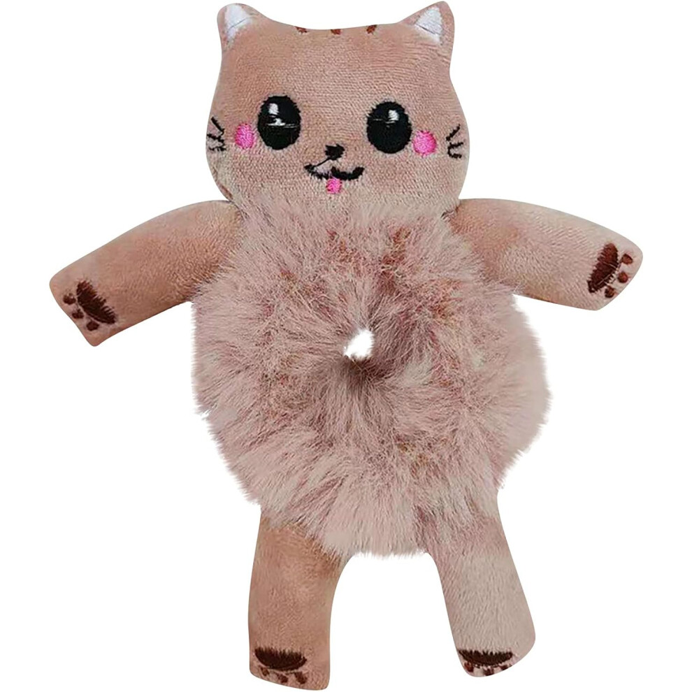 Fluffy Hair Rope, Furry Animal Hair Ties for Girls, Soft and Comfortable Plush Hair Scrunchies, Adorable Design Elastic Hair Bands with Durable Band,