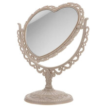 Makeup Mirror with Stand Heart Shaped, Chic Decoration Double Sided 360 Rotatable Vanity Mirror for Desk Bathroom Bedroom Decor, Lightweight Portabl