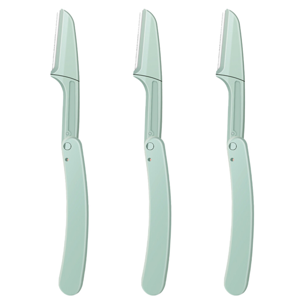 Ergonomic Facial Razors, Stainless Steel Blade for Peach Fuzz Removal, Exfoliation & Precision Trimming, Multipurpose Facial Tools with Safety C