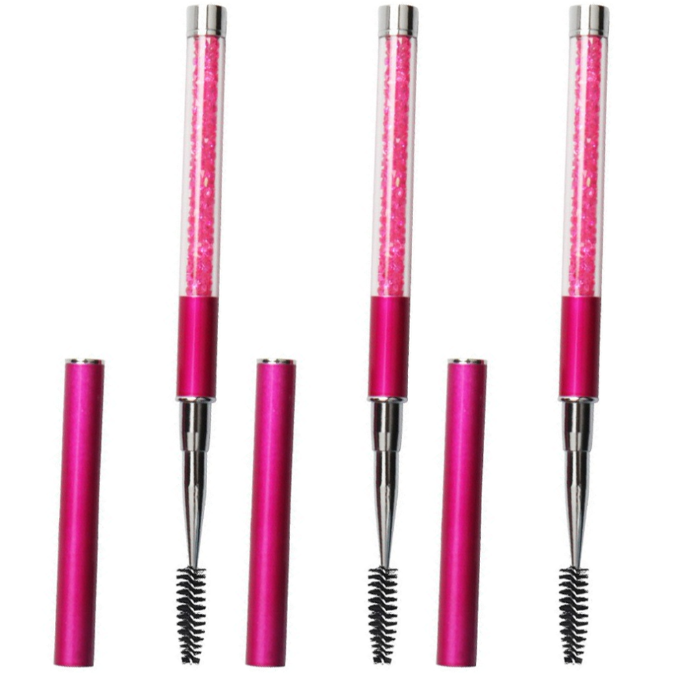 Eyebrow Brush & Eyelash Brushes Wands, Reusable Portable Cosmetic Brushes with Cap for Safe Travel & Professional Makeup Application, Premium Materia