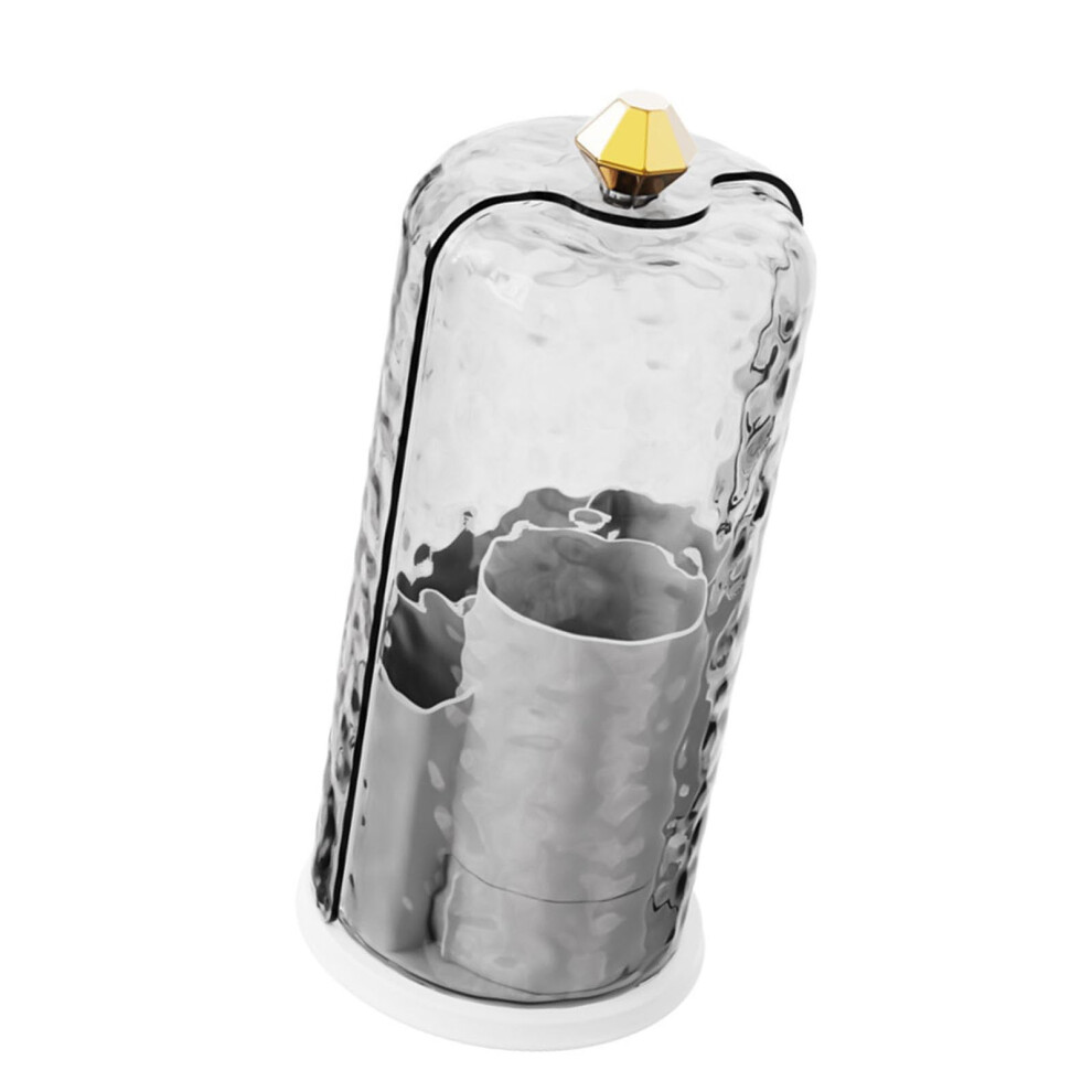 Light/Gray Make Up Brush Holder With Lid Rotating Dustproof Makeup Brush Storage For Brushes