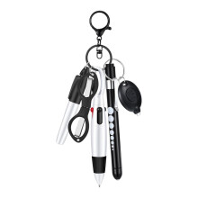 6 in 1 Nurse Pen Pack Set Flashlight Foldable Scissors Ballpoint Pen Keychain Permanent Marker Black 1.0*1.0*1.0