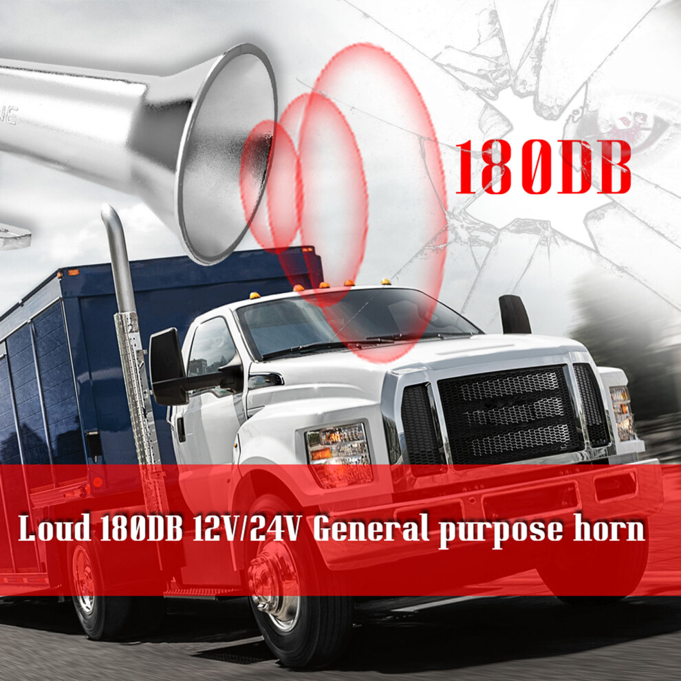 Car Horn 12V/24V Waterproof 180Db Air Horn Universal Loud Refitting Horn 9461379438206