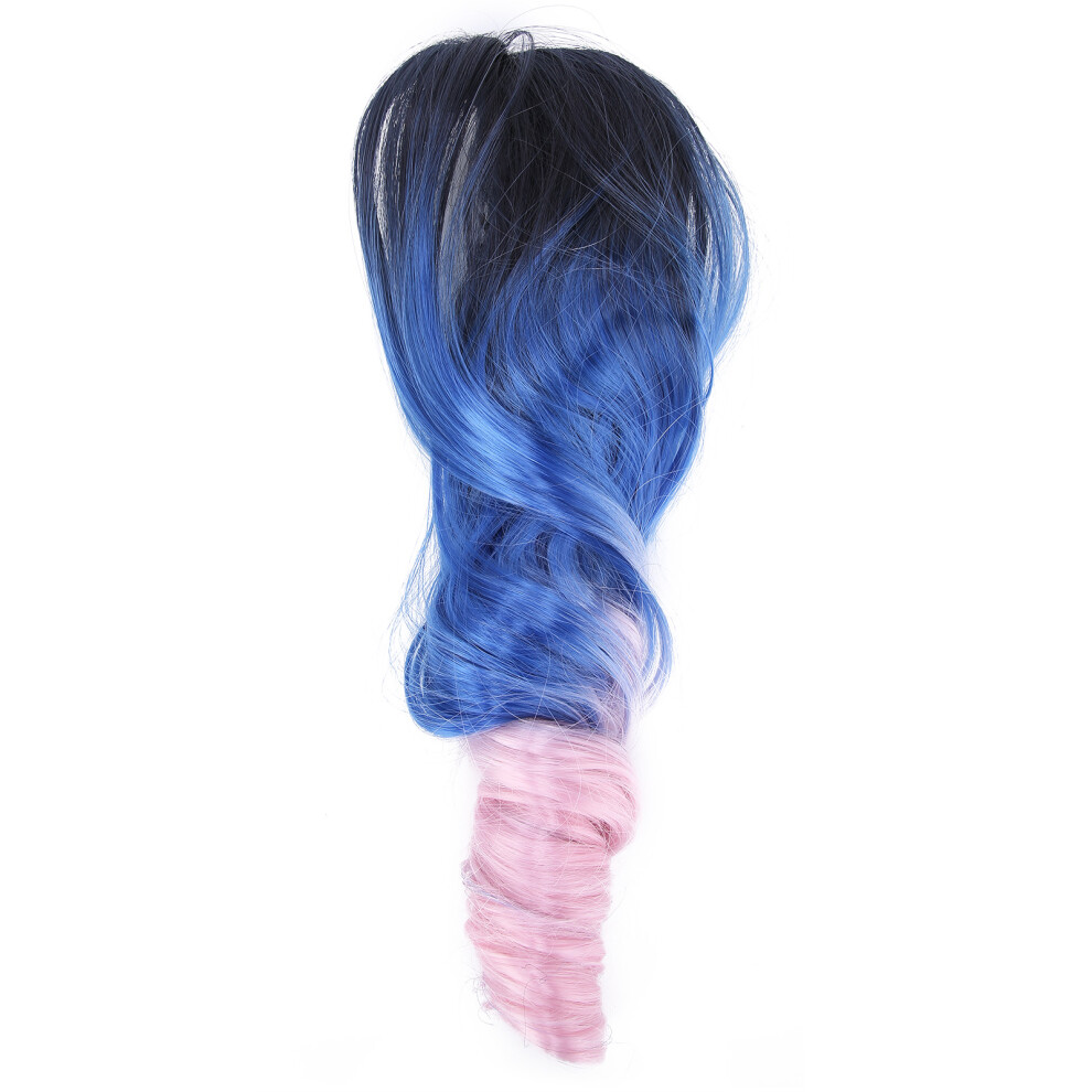 Stylish Claw Clip Curly Ponytail Wig, Heat Resistant High Quality Synthetic Fiber, Perfect for Halloween Cosplay Party Daily Use, Gradient 3 Colors,