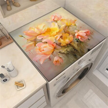 Washer and Dryer Protector Mat 3D Flowers Printing Diatomaceous Absorbent Washing Machine Cover 50x50 cm Roses