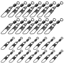 Safety Snap Link Swivels 100Pcs 2 Sizes 32mm and 23mm Matt Black Stainless Steel Lure Fishing Clips Swivel Snaps