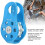 20kN Aluminum Micro Fixed Side Climbing Pulley, Blue, 8.2cm 3