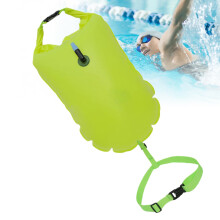 Swimming Buoy Waterproof Pull Buoy With Adjustable Strap Float Bag For Pool Snorkeling Beach Lake Fluorescent Green