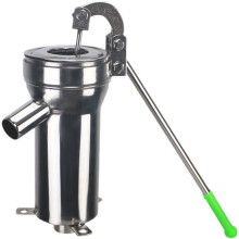 Handheld Press Pump Deep Well Water Pump Old Style Stainless Steel 10m Depth Includes 3 Leather Bowls For Home Garden
