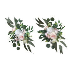 2 Stuks Kunstbloem Swag voor Bruiloft Receptie-wit poeder
