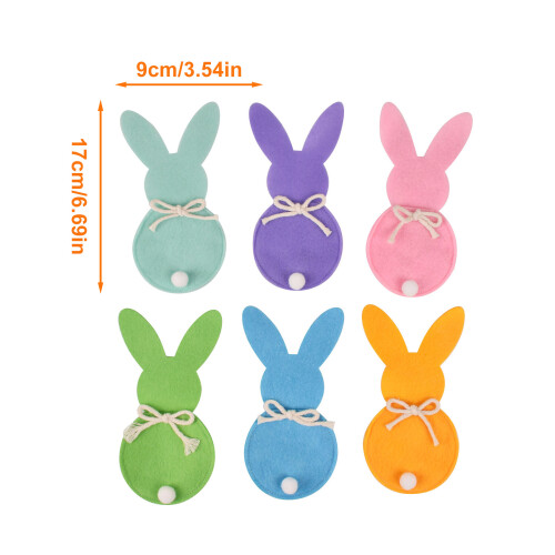 Set van 6 Easters Rabbit zilverwerktassen Easters-thema-3 2