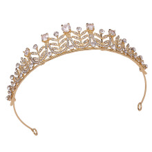 Prinsessenkroon zendspoel met strass-KC goud witte zirkoon