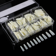 Fashionable Nail Enhancements, Coffin Shape Design, French Artificial False Tip, Long Lasting, Easy to Trim & File, Salons & Home Diy, Professional &