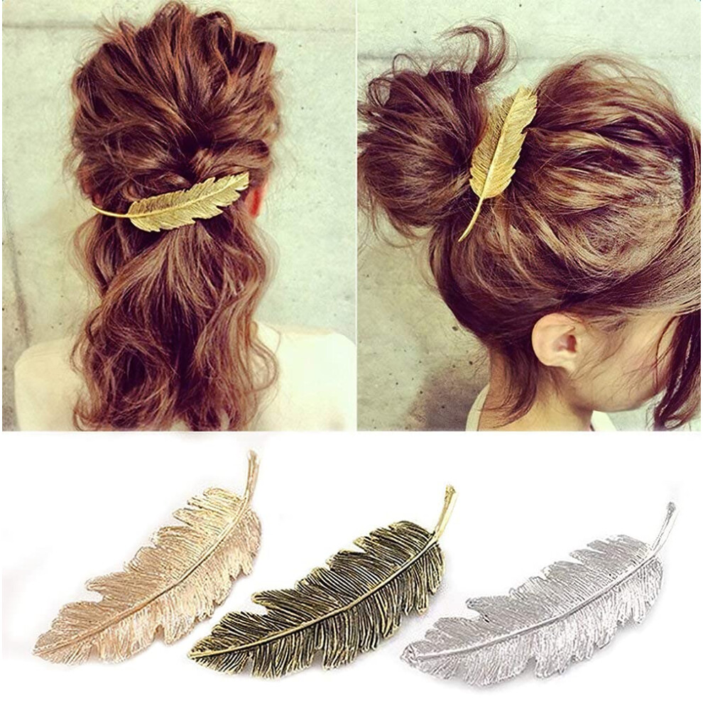 Chic Feather Hair Barrettes, Non-Slip Holds Hair Firmly Durable And Not Easy To Break, Easy Wear With Any Clothing For Various Occasions Including We