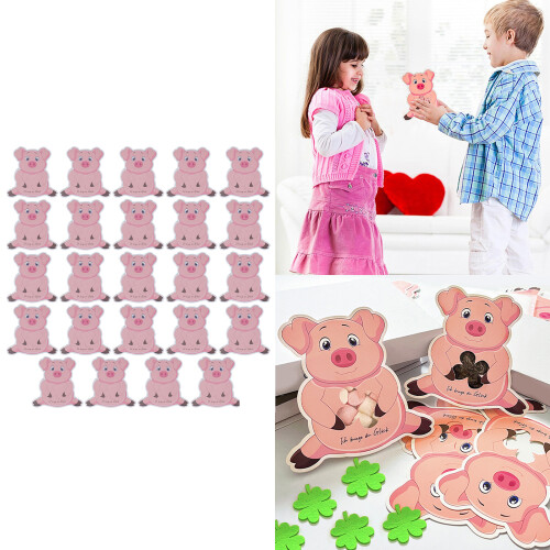 24pcs Luck Pig Greeting Cards for Patrick's Day Celebration 1