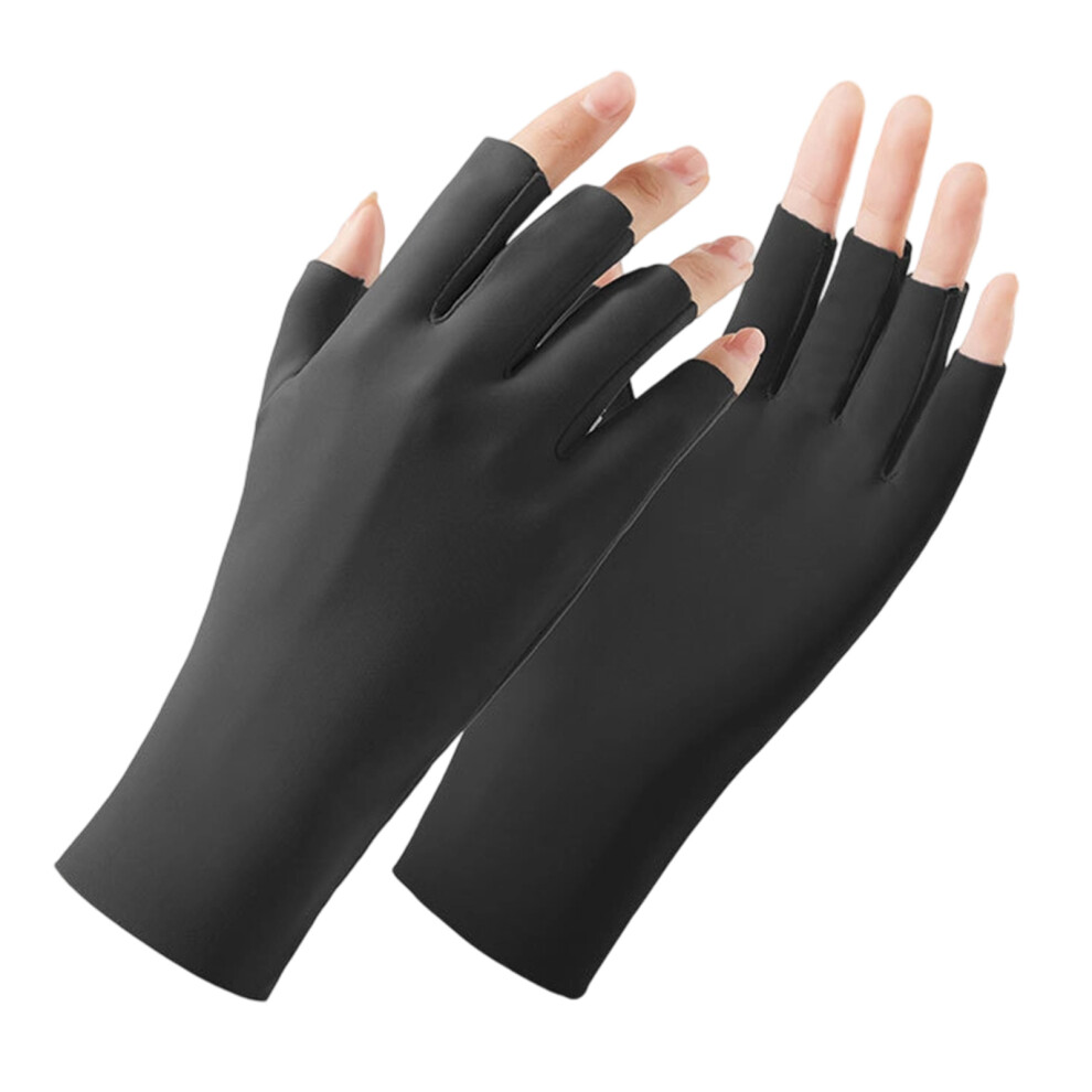 Fingerless Gloves for Gel Manicures Block 99%+ UV UV Protection Glove with UPF 200+ Sun Shielding for Nail Art Curing Anti-Aging Hand Protection in