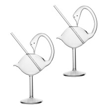 2pcs Swan Shape Cocktail Glasses Creative Martini Cups for Party and Home Drinking