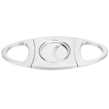 Double Cut Blade Cigar Cutter Stainless Steel Guillotine Self Sharpening Blades High Quality Stainless Steel Leather Pouch Elegant Design
