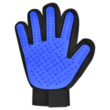 Pet Grooming Glove for Dogs and Cats Hair Removal Mitt Deshedding Brush Wet and Dry Use Blue Right